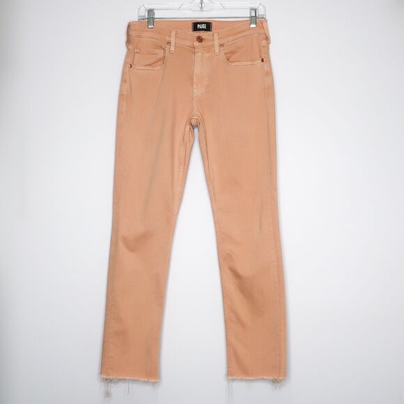 Paige Jeans Mens Size 30 Peach Lennox Slim Straight Distressed Hem - Picture 1 of 9